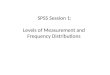 SPSS Session 1: Levels of Measurement and  Frequency Distributions
