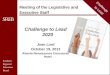 Challenge to Lead 2020 Joan Lord October 19, 2012 Atlanta Renaissance Concourse Hotel