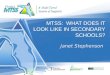 MTSS:  What does it look like in  SECONDARY SCHOOLS?