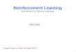 Reinforcement  Learning Introduction & Passive Learning