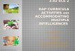 3.02 ECE 2 DAP Curricula activities  and  accommodating multiple intelligences