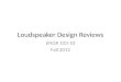 Loudspeaker Design  Reviews