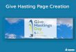 Give Hasting Page Creation