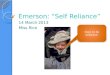 Emerson: “Self Reliance”