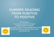 Summer Reading From Punitive To Positive