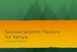 Socioeconomic Factors for Kenya