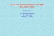 QUALITY MANAGEMENT SYSTEM ISO 9001: 2000