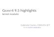 G EANT 4 9.5 highlights kernel modules