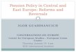 Pension Policy in Central and East Europe: Reforms and Reversals