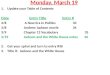 Monday ,  March  19