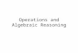 Operations and Algebraic Reasoning
