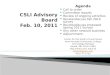 CSLI Advisory Board Feb. 10, 2011