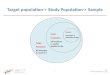 Target population-> Study Population-> Sample