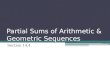 Partial Sums of Arithmetic & Geometric Sequences