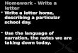 Homework - Write a letter