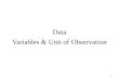 Data Variables & Unit of Observation