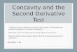 Concavity and the Second Derivative Test