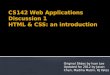 CS142 Web Applications Discussion 1 HTML & CSS: an introduction