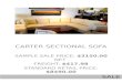 CARTER SECTIONAL SOFA SAMPLE SALE PRICE:  $3150.00  NET  FREIGHT:  $417.98