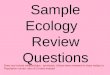 Sample Ecology   Review Questions