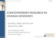 Contemporary Research in Human  GenomICS