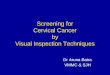 Screening for Cervical Cancer by Visual Inspection Techniques