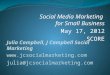 Social Media Marketing  for Small Business May 17, 2012 SCORE