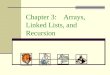 Chapter 3:    Arrays, Linked Lists, and Recursion