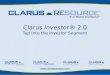 Clarus  Investor®  2.0 Tap into the Investor Segment