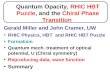 Quantum Opacity,  RHIC HBT Puzzle , and the  Chiral Phase Transition