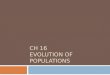 Ch 16 Evolution of populations