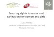Ensuring rights to water and sanitation for women and girls