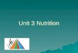 Unit 3 Nutrition