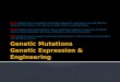 Genetic Mutations Genetic Expression & Engineering