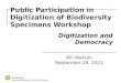 Public Participation in Digitization of Biodiversity Specimens Workshop
