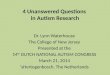 4 Unanswered Questions  in Autism Research