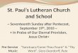St . Paul’s Lutheran  Church and  School