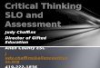 Critical Thinking SLO and Assessment
