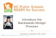 Introduce the Backwards Design Process