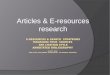Articles & E-resources research