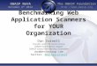 Benchmarking  Web Application Scanners for YOUR  Organization