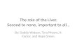 The role of the Liver. Second to none, important to all…