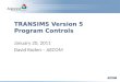 TRANSIMS Version 5 Program Controls