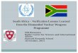 South Africa – Verification Lessons Learned from the Dismantled Nuclear Weapons  Programme