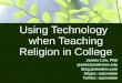 Using Technology when Teaching Religion in College