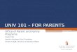 UNIV 101 – FOR PARENTS
