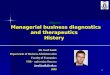 Object Managerial business diagnostics and therapeutics  History