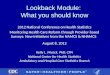 Lookback Module:  What you should know