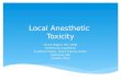 Local Anesthetic  Toxicity