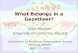 What Belongs in a Gazetteer?